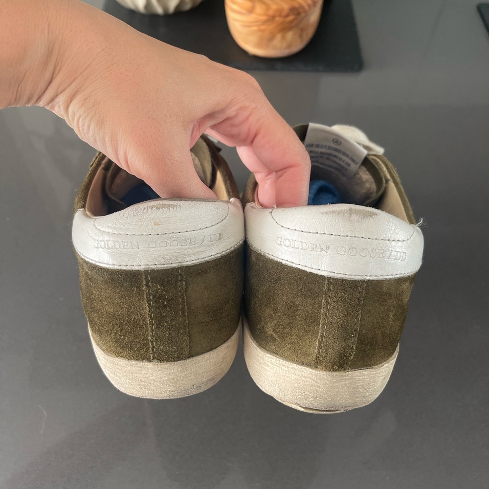 Golden Goose Green Suede Sneakers with White Accent GGDB - Picture 5 of 5